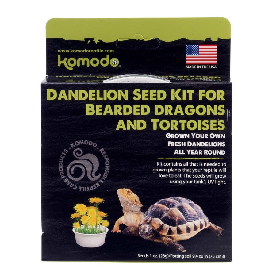 Komodo Grow Your Own Dandelion Seed Kit for Bearded Dragon  Tortoise - Reptile Deli Inc.