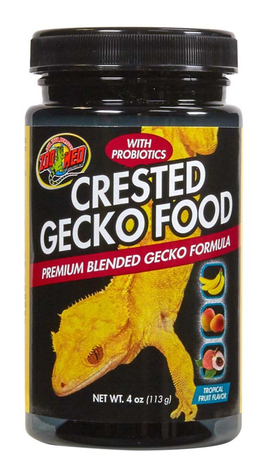 Zoo Med Crested Gecko Food Premium Blended Tropical Fruit Dry Food 4oz - Reptile Deli Inc.