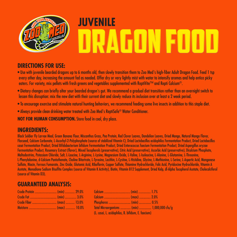 Zoo Med Juvenile High Protein Dragon Food 4.5oz - Reptile Deli Inc.