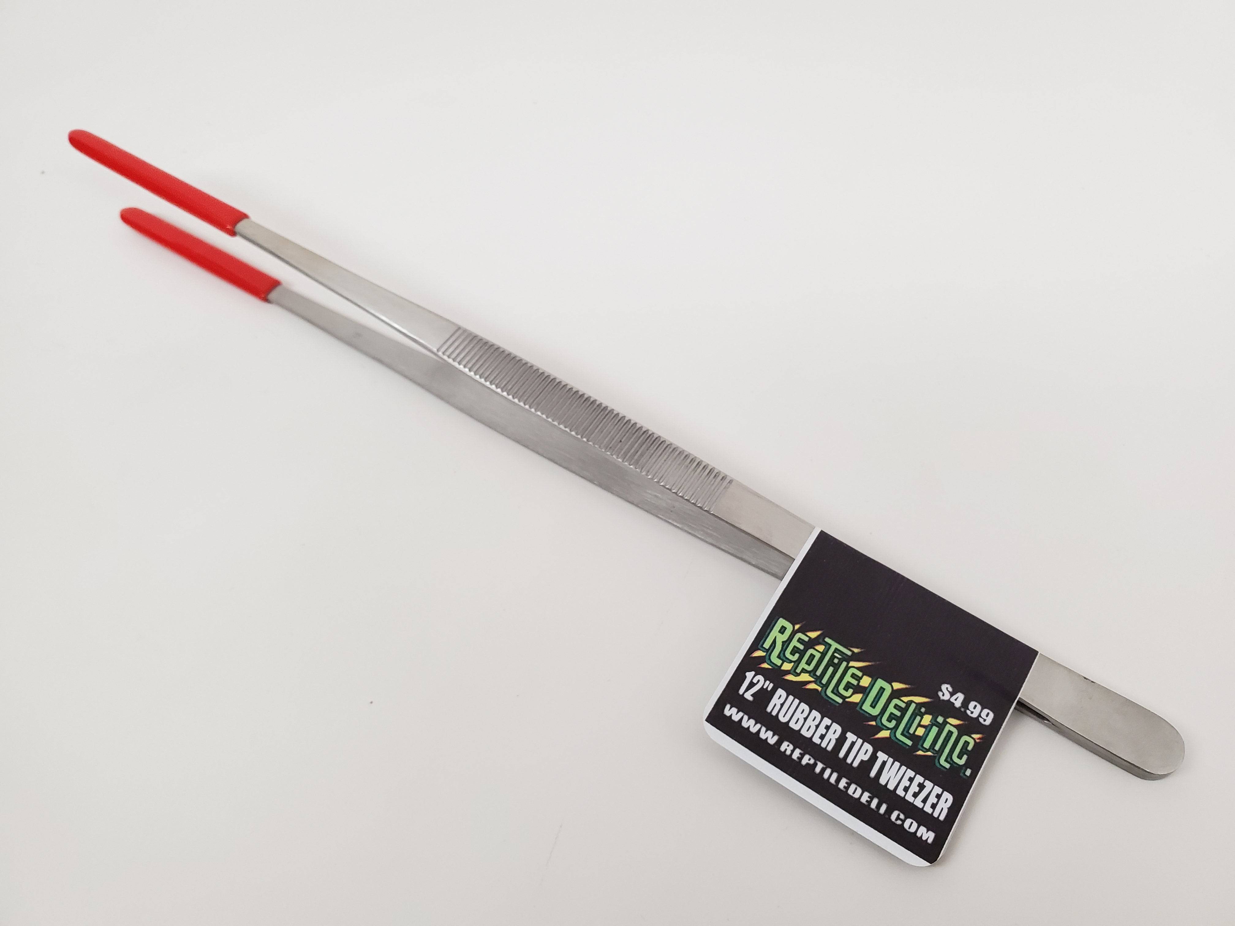 12" Rubber Tip Tweezer - ADD-ON ITEM - Reptile Deli Inc.