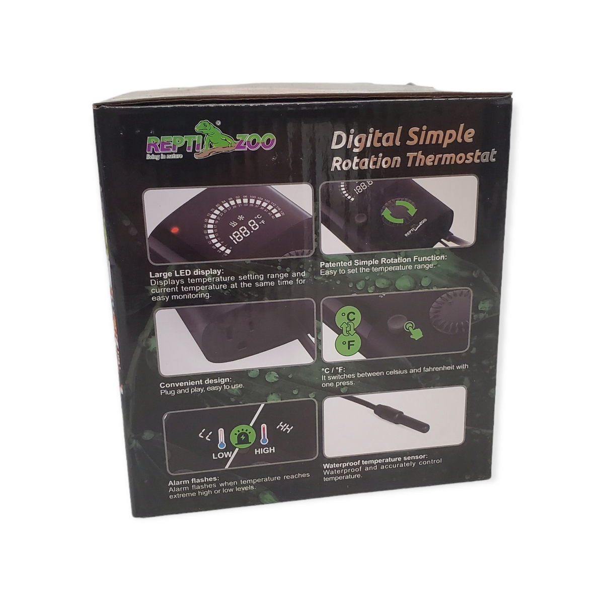Reptizoo Digital Simple Rotation Thermostat 1200w max (THC24) - Reptile Deli Inc.