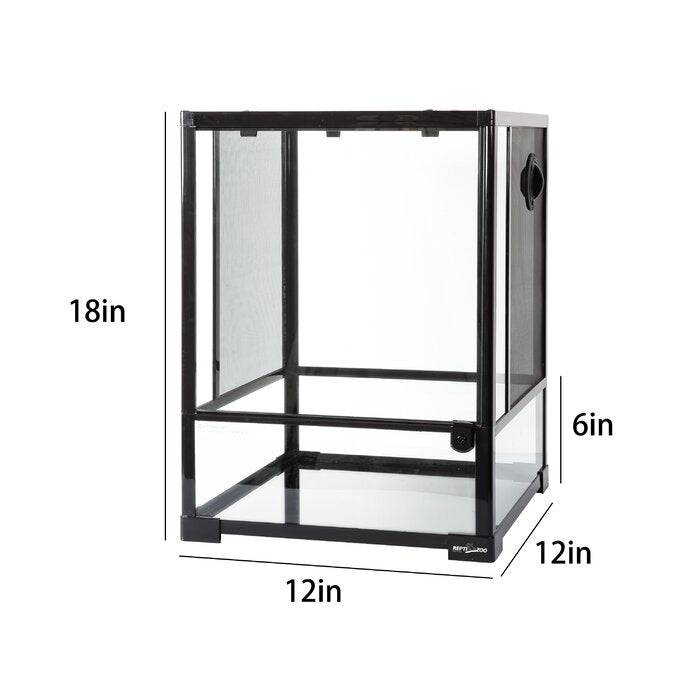 REPTIZOO -RK0102NS-12”x12”x18”-Reptile Glass Terrarium - Single Hinge Door - Reptile Deli Inc.