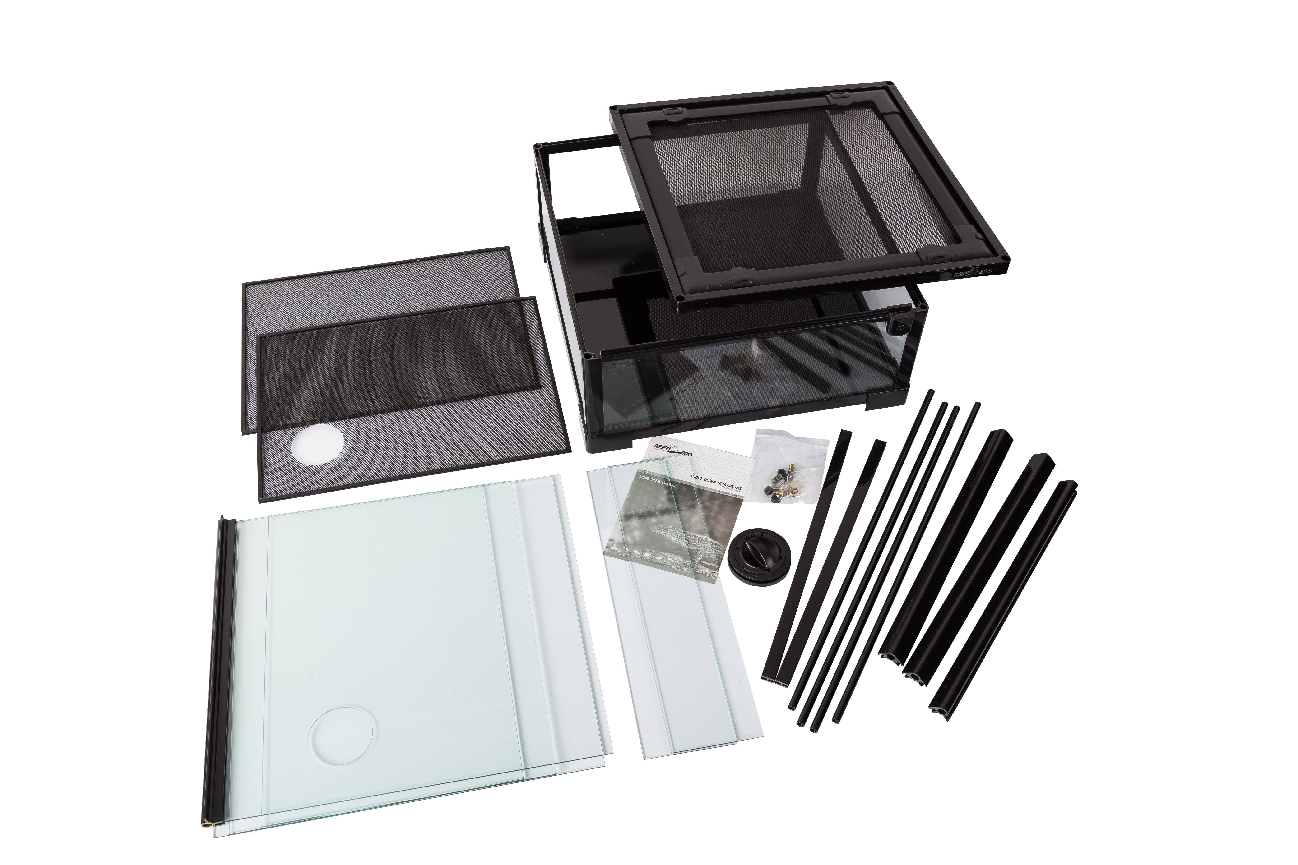 REPTIZOO -RK0110NS-18"x18"x24"-Knock Down-Reptile Glass Terrarium - Single Hinge Door - Reptile Deli Inc.