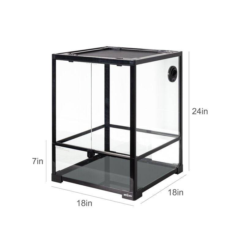 REPTIZOO -RK0110NS-18"x18"x24"-Knock Down-Reptile Glass Terrarium - Single Hinge Door - Reptile Deli Inc.