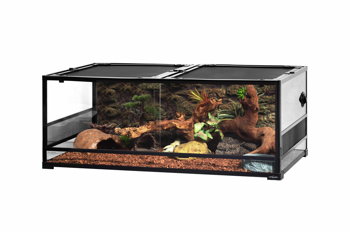 REPTIZOO -RK0226-48&quot;x24”x18”-Knock Down-Reptile Glass Terrarium - Sliding Door - Reptile Deli Inc.