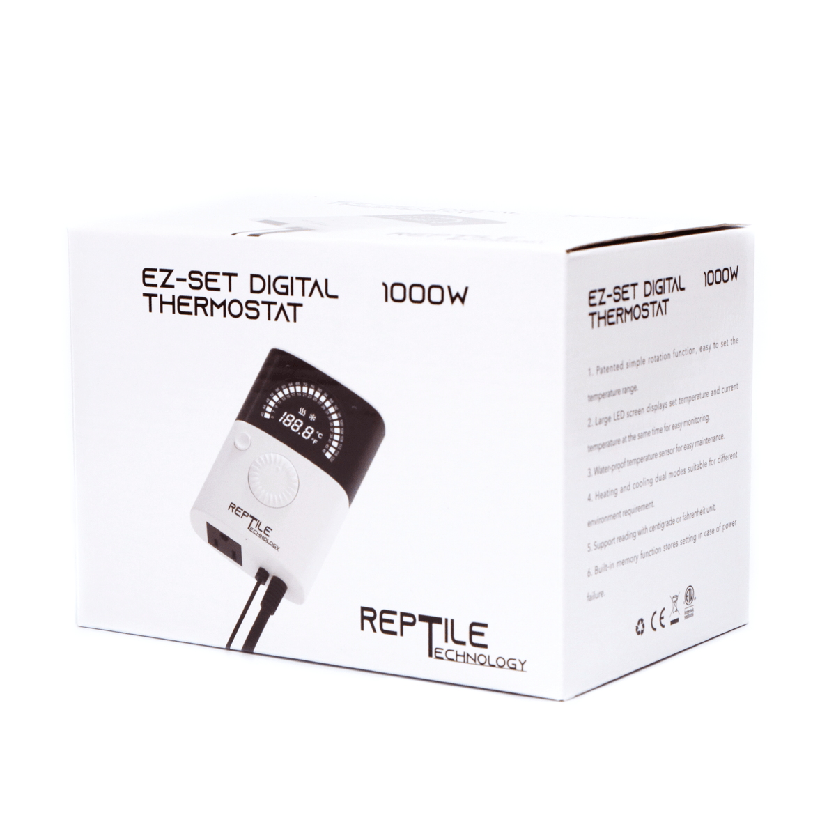 Reptile Technology EZ-Set Digital Thermostat 1200w max (RT-THC24) - Reptile Deli Inc.