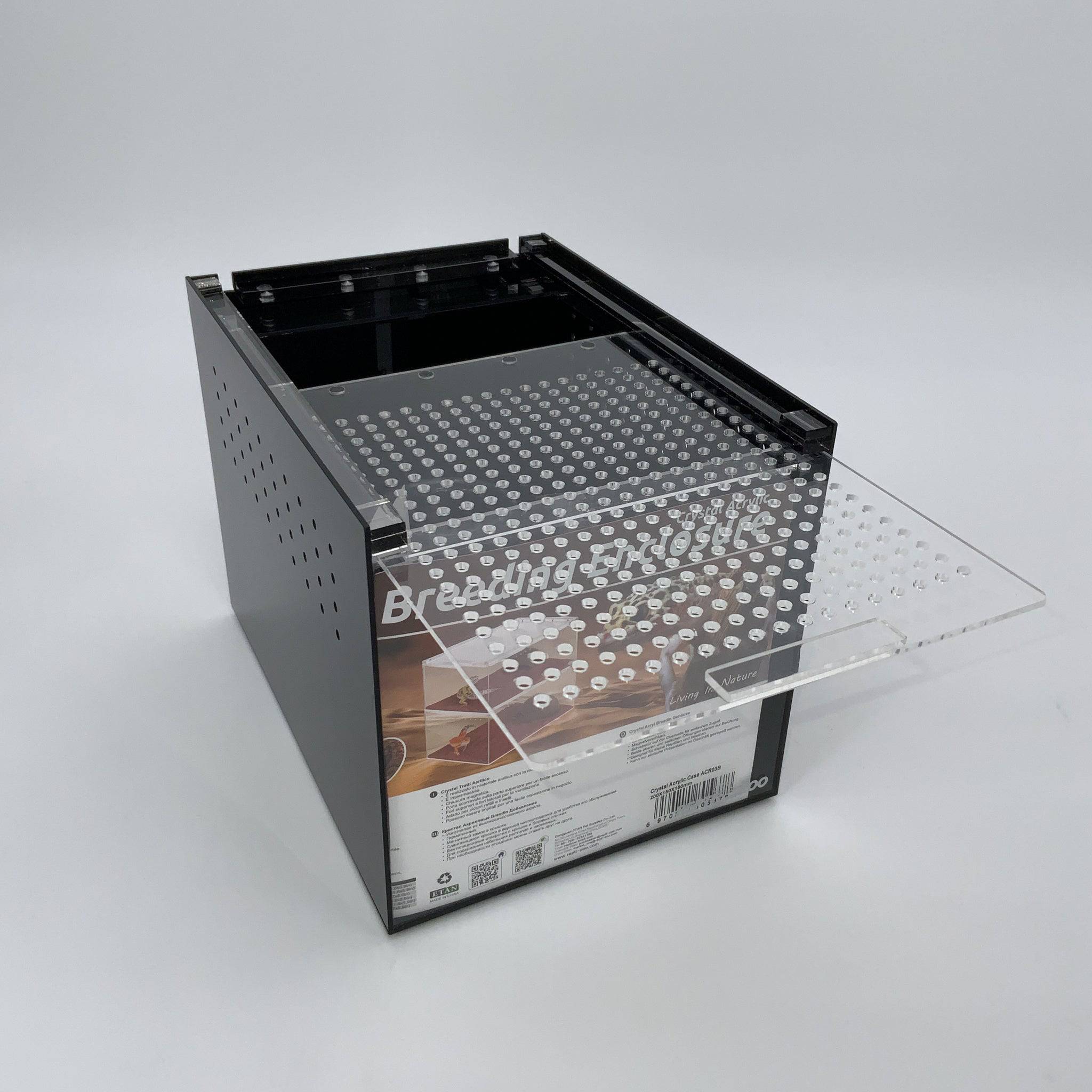 REPTIZOO - Acrylic Case - Black - 6” x 8” x 6” (ACR03B) - Reptile Deli Inc.